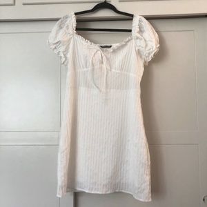 Super cute SHEIN White Cotton Dress Off Shoulder or traditional  Large sz 8/10